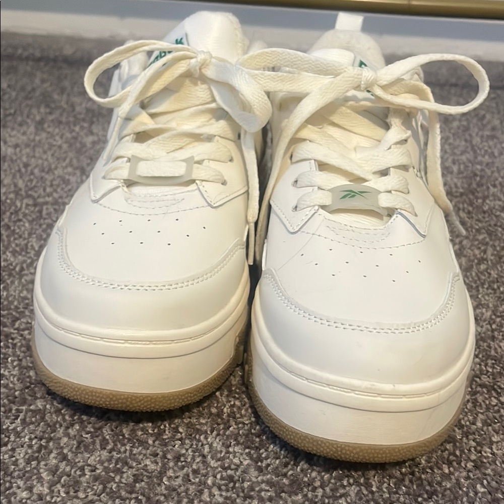 Reebok White and Green Sneakers